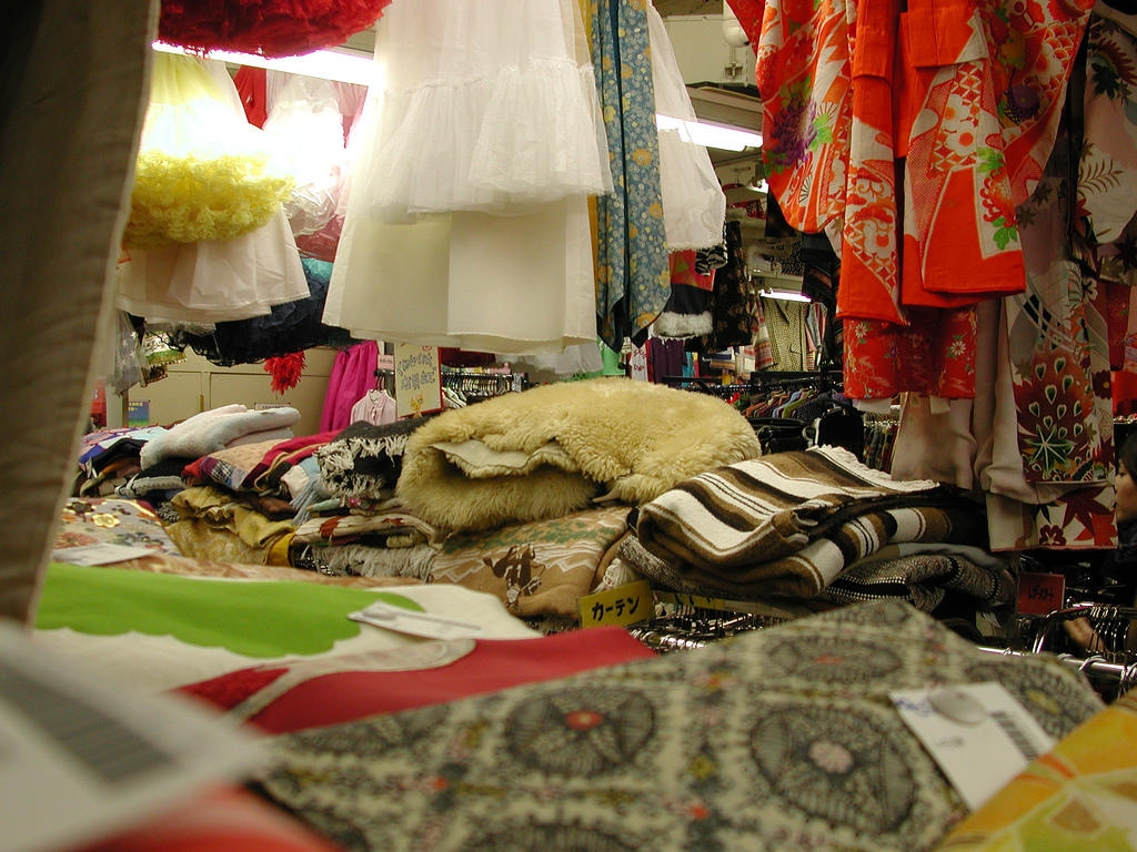 Find bargain fabrics in thrift stores.